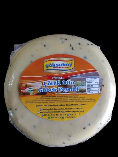 GÖKSUBEY GURME ÇÖREK OTLU  GÖBEK KAŞAR 500 GR VAKUMLU