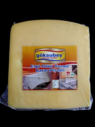 GÖKSUBEY GURME ESKİ KAŞAR PEYNİRİ 1 KG DİLİM VAKUMLU ( 1 YILLIK)