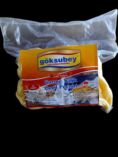 GÖKSUBEY GURME YAĞLI ÇEÇİL PEYNİRİ 1 KG VAKUMLU (MUHLAMA-KUYMAKLIK)